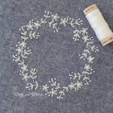 The big flowers are my favorite stitch, the woven wheel. Free Embroidery Wreath Pattern Aurifil Artisan Challenge Molly And Mama