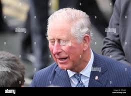 Wigan, UK. 3rd April 2019. Prince Charles arriving at the Old Courts  building in Wigan where he took a few minutes to talk to onlookers who had  been waiting outside. The was