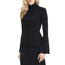 Luisa Spagnoli Womens Turtleneck Sweater Black Medium At
