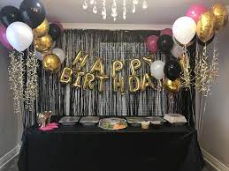 Pink Black And Gold Birthday Theme 21st Birthday Decorations Birthday Party 21 Pink Birthday Party