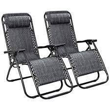 Flamaker Patio Zero Gravity Chair Outdoor Folding Lounge Chair Recliners Adjustable Lawn Lounge Chair With Pillow For Poolside Yard And Camping Grey In 2020 Zero Gravity Chair Outdoor Lounge Chair Outdoor