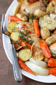 One Pan Roast Chicken With Carrots And Potatoes A Modest Feast Recipe Roasted Chicken And Potatoes Carrots And Potatoes Roasted Garlic Chicken