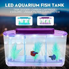 Pick up a betta fish tank today from petco. New Triple Cube Led Light Betta Aquarium Separate Spawning Box Fish Tank Aquariums Accessories Home Decor Wish