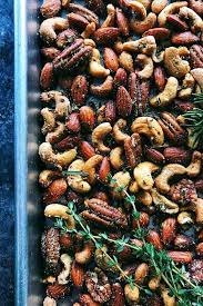 Rosemary Thyme Spiced Nuts Easy Recipe A Farmgirl S Dabbles Recipe Spiced Nuts Recipe Healthy Work Snacks Nut Recipes