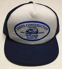 Vtg Evans Construction Trucker Hat Jackson Wyoming Wy Cap Concrete Sand Gravel Youngan Trucker Sand And Gravel Jackson Wyoming Hats