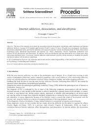 Pdf Procedia Social And Behavioral Sciences Internet Addiction Dissociation And Alexithymia
