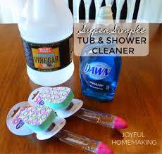This homemade grout cleaning solution can get rid of those grout stains with less elbow grease than you might expect. Simple Shower And Tub Cleaner Joyful Homemaking