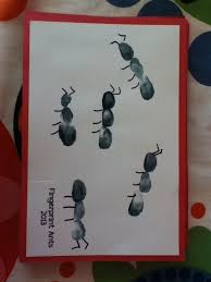 Thumbprint Ants Insect Crafts Preschool Art Preschool Crafts