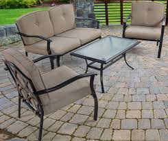 Boulder Bridge Tan 4 Piece Patio Seating Set Big Lots In 2021 Patio Furniture Makeover Cheap Patio Furniture Patio Seating