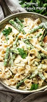 Creamy Asparagus Pasta Recipe A Creamy Yet Healthy Veggie Loaded Protein Packed Pasta With Asparagus A Asparagus Pasta Recipes Pasta Recipes Asparagus Pasta