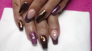 We have the widest catalog on nails in any shapes, designs or sizes as well as the products to wear them. Acrylic Nails Chameleon Pigment Burgundy Glitter Nail Design Youtube