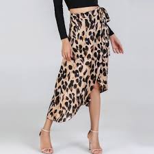 restocked leopard print midi wrap skirt boutique