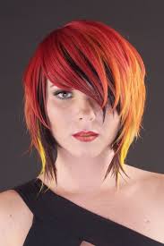 Black And Yellow Hair Pin By Tashia Parizek On Frisuren Fire Hair Flame Hair Fire Hair Color