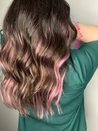 The darkest and the brightest purples set off the depth and richness of dark brown and black hair, while pastel purple (like a lavender hue) can serve as an exquisite accent for cool toned blondes. Pink Highlights In 2020 Pink Hair Dye Pink Hair Highlights Pink Hair Streaks