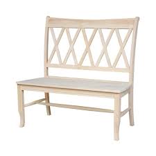Then take marine fabric and cut it large enough to wrap around the foam and staple it to. Double X Back Bench Unfinished International Concepts Target