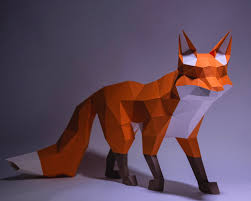 Fox Walk Model Fox 3d Model Fox Origami Fox Paper Fox Lowpoly Fox Decor Papercraft Diy Trophy Paper Model Paper Fox Paper Crafts Paper Sculpture