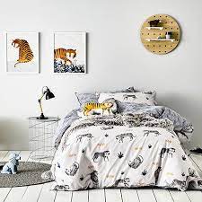Tip Toe Tiger Quilt Cover Set Toddler Room Decor Quilt Cover Sets Kids Bedroom Decor