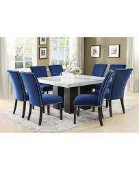 Furniture Camila Blue Velvet Dining Chair Created For Macy S Reviews Furniture Macy S In 2021 Dining Room Blue Blue Velvet Dining Chairs Blue Dining Chair