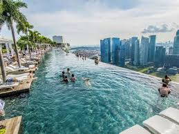 Rooftop Pool At The Marina Bay Sands Hotel In Singapore Cool Swimming Pools Amazing Swimming Pools Best Swimming
