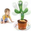 PLUSPOINT Dancing Cactus Talking Toy Kids Children Plush Electronic Toys  Baby Singing Wriggle Voice Recording Repeats What You Say LED Lights  Toddler ...