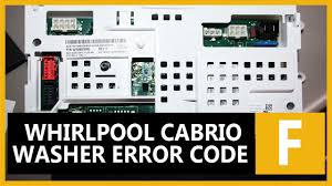 Maybe you would like to learn more about one of these? Whirlpool Cabrio Washer Error Code F Causes How Fix Problem