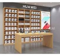 Wooden Cell Phone Shop Table Mobile Phone Accessory Display Cabinet