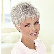 Short Pixie Grey Wigs For Women Over 50