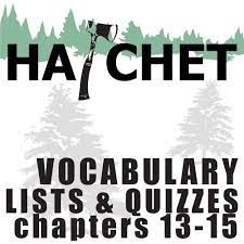 Hatchet Vocabulary List And Quiz 30 Words Chs 13 15 Teaching Resources