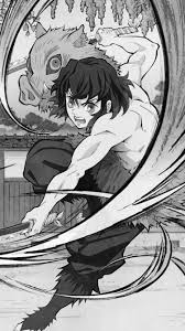 Anime Aesthetic Wallpaper Demon Slayer Black And White Inosuke In 2020 Black And White Aesthetic Anime Monochrome Anime Wall Art