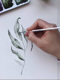 Green Watercolor Branch Painting By Angele Kamp Video In 2020 Learn Watercolor Painting Watercolor Paintings Easy Watercolor Techniques