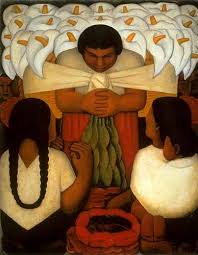 Black And Brown Unity Mural El Dia De Las Flores By Diego Rivera 1925 Mexican Art Diego Rivera Art Mexican Artists
