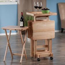 Symple Stuff Palko 6 Piece Snack Tray Table Set Wayfair In 2020 Snack Table Set Snack Table Tray Table