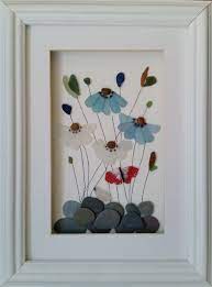 Sea Glass Flowers Floral Wall Decor Sea Glass Art Etsy Sea Glass Art Projects Beach Glass Crafts Sea Glass Crafts