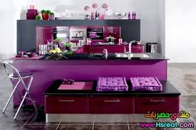 مطابخ مودرن باللون الموف رائعة واجمل مطابخ بديكور مصري
