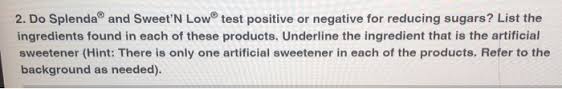It also cleanses and protects the liver, they. 2 Do Splenda And Sweet N Low Test Positive Or Chegg Com