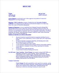 sample construction resume templates in