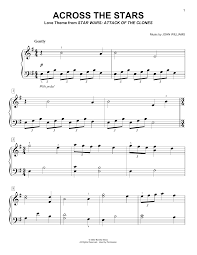 Klaviernoten zum ausdrucken für anfänger : Across The Stars From Star Wars Attack Of The Clones Noten John Williams Klavier Leicht