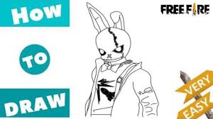 Cartoon fire drawing at getdrawings | free download. How To Draw Free Fire Phantom Bunny Free Fire Character Drawing Youtube
