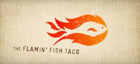 Charbroiled or blackened chicken, romaine lettuce, avocado, red cabbage, tomato, roasted corn, green onion, cilantro, queso fresco, pepitas and tortilla strips with honey lime vinaigrette. Logo Of The Day 2010 12 21 Flamin Fish Taco Painted Business Cards Logo Design Inspiration Logo Design