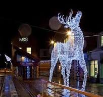 Large Outdoor Yard Garden Decorative Wire Frame Christmas Deer Light Motif  3D Standing Metal Reindeer
