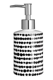 Black And White Soap Dispenser Porcelain Soap Dispenser White Black Dotted H M Home H M Us Soap Dispenser Soap Simple Bathroom Renovation
