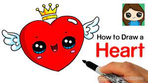 How to draw a unicorn heart with wings. How To Draw A Heart With Wings Easy Easy Drawings Cute Drawings Drawing Videos For Kids