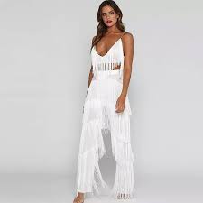 Dresses Skirts White Two Piece Fringe Set Fringe Skirt White White Fringe Dress Fringe Clothing
