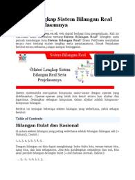 Contoh soal bilangan berpangkat bulat positif, negatif. Materi Lengkap Sistem Bilangan Real Serta Penjelasannya Pdf