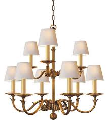 Chart House 9 Light 35 Inch Antique Brass Chandelier Ceiling Light