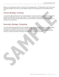 Conflict Strategies Inventory – Online Self-Assessment Sample Report ...