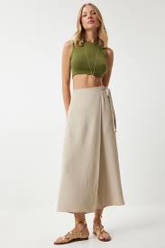 Happiness İstanbul Kadın Lacivert Etek Görünümlü Ayrobin Şalvar Pantolon  DE00033