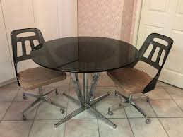 glass and steel kitchen table