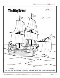 Keep little ones occupied durin. Thanksgiving Coloring Page The Mayflower