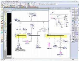 There are several lines and a lot of symbols all over the page. Management Software Package One Line Diagram Etap